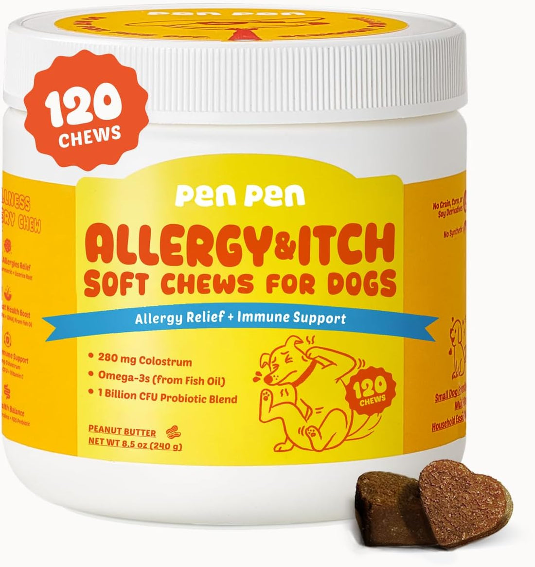 PENPEN Dog Allergy Chews - Anti-Itch & Itchy Skin Support for Dogs