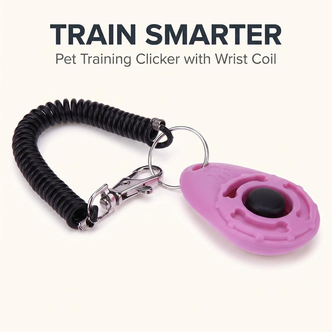2Pcs Pink Dog Clicker for Training Easy to Use with Button Dog