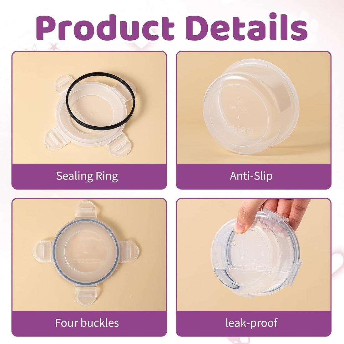 4Pack Cat Can Covers for 3 oz Canned Food Storage Container