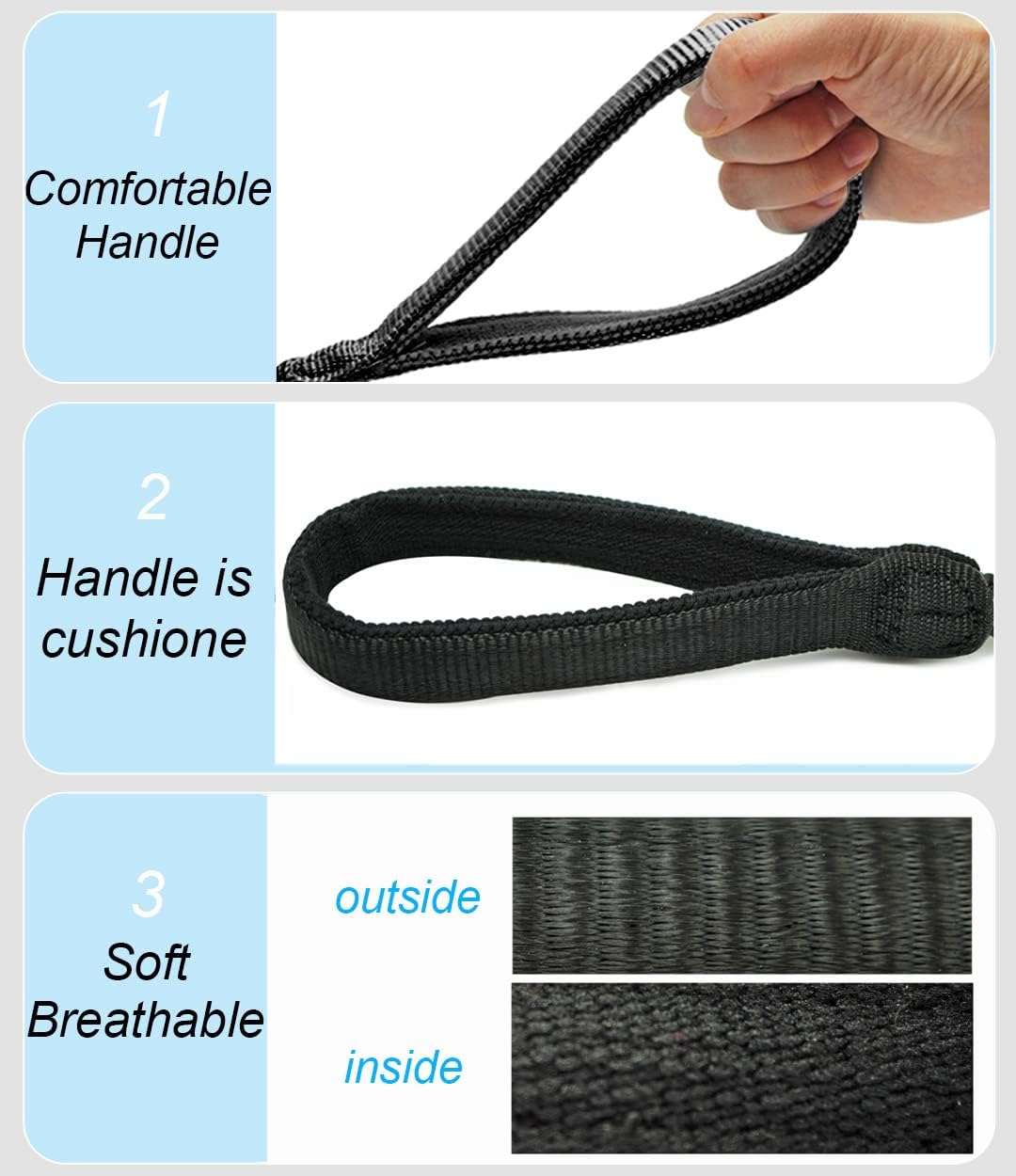Reflective Dog Leash 2/3/4/6/10ft Braided 1/2" Strong Nylon Rope
