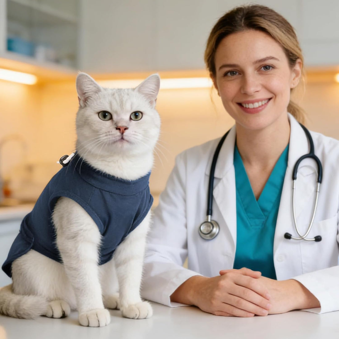 Gyuzh Cat Surgery Recovery Suit for Female Male Cats