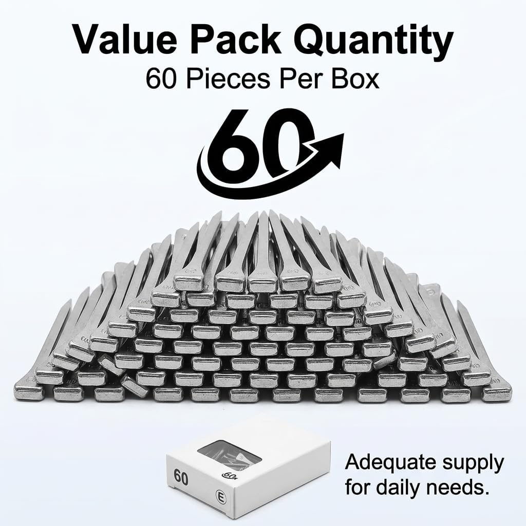 E6 Horseshoe Nails, 60 Pcs - 2.1 Inch Galvanized & Polished Steel