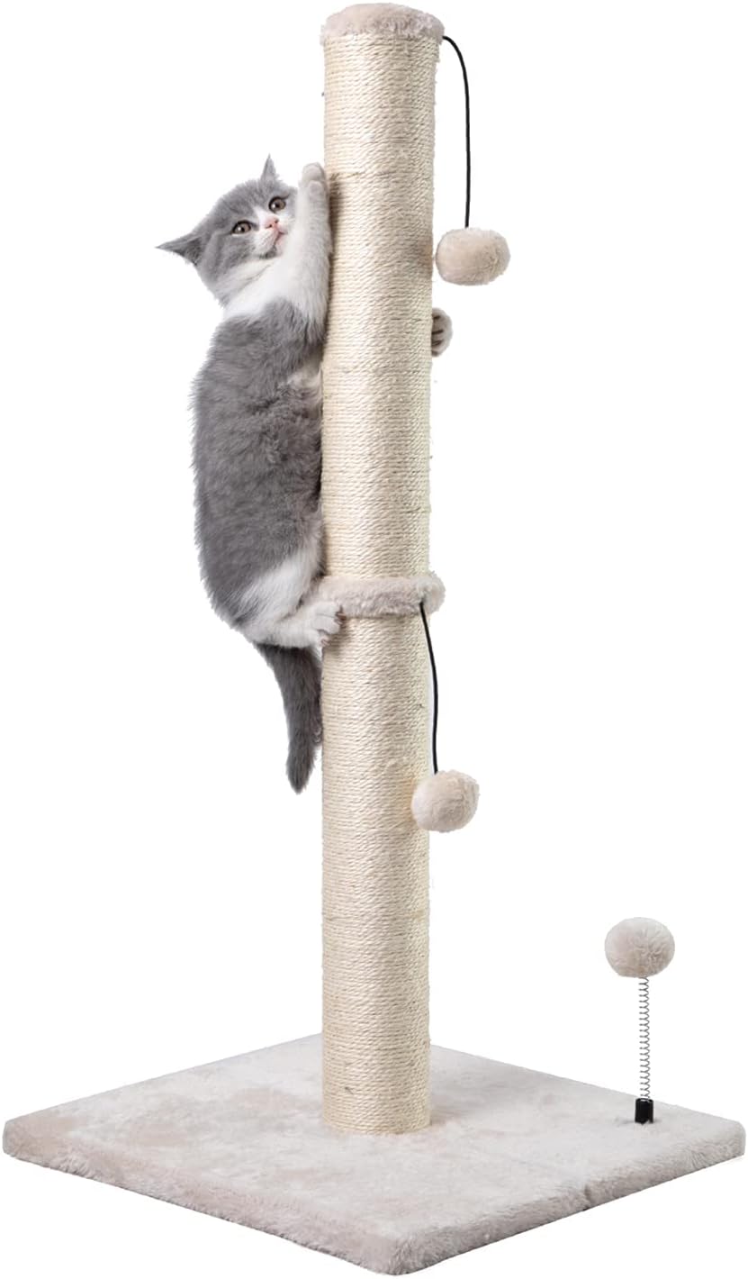 MECOOL 34” Tall Cat Scratching Post Premium Basics Kitten Scratcher