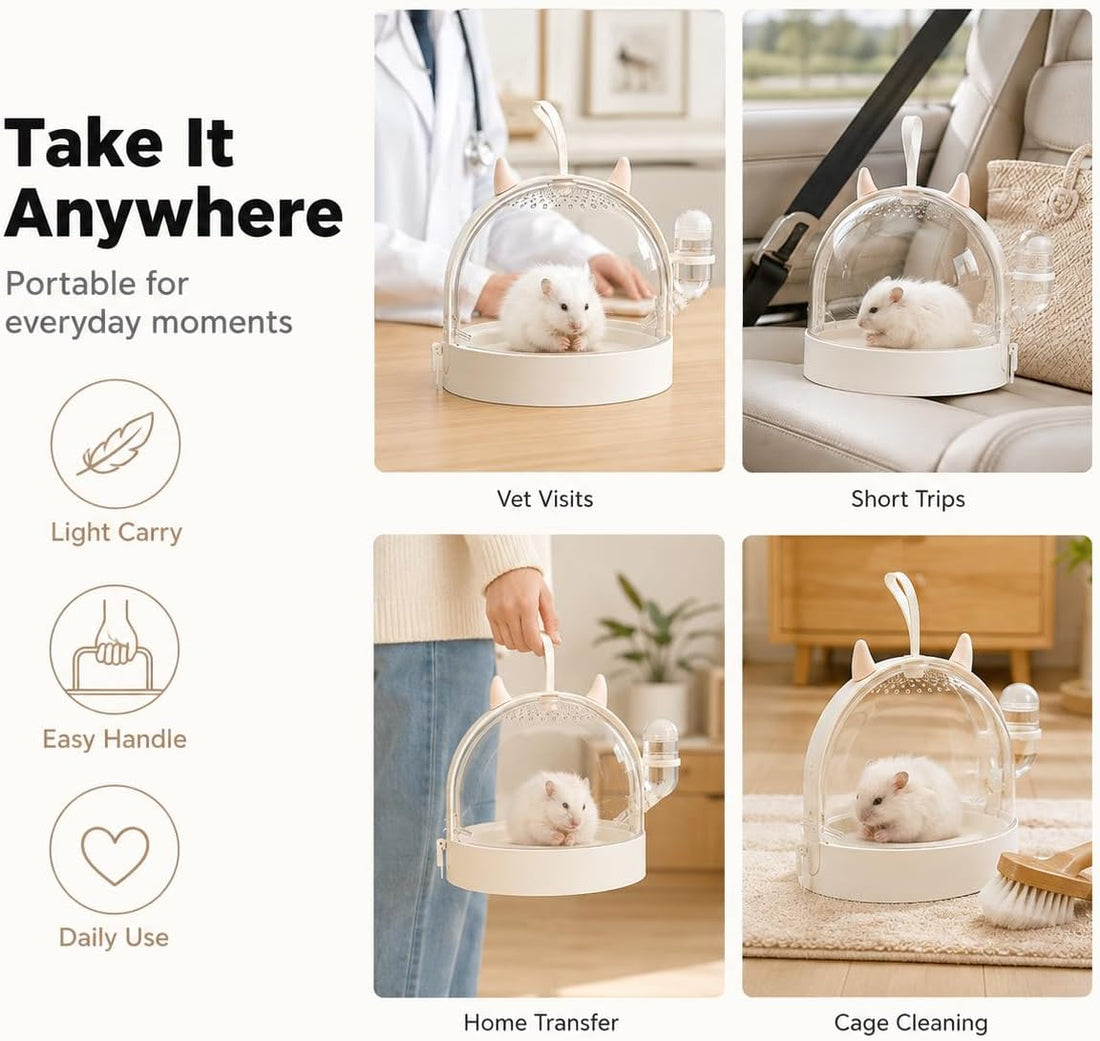 Hamster Travel Cage with Water Bottle