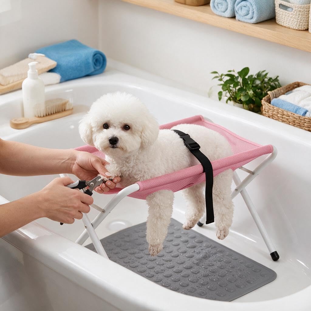 Dog Bath Hammock Table with Stand for Small Dogs and Cats