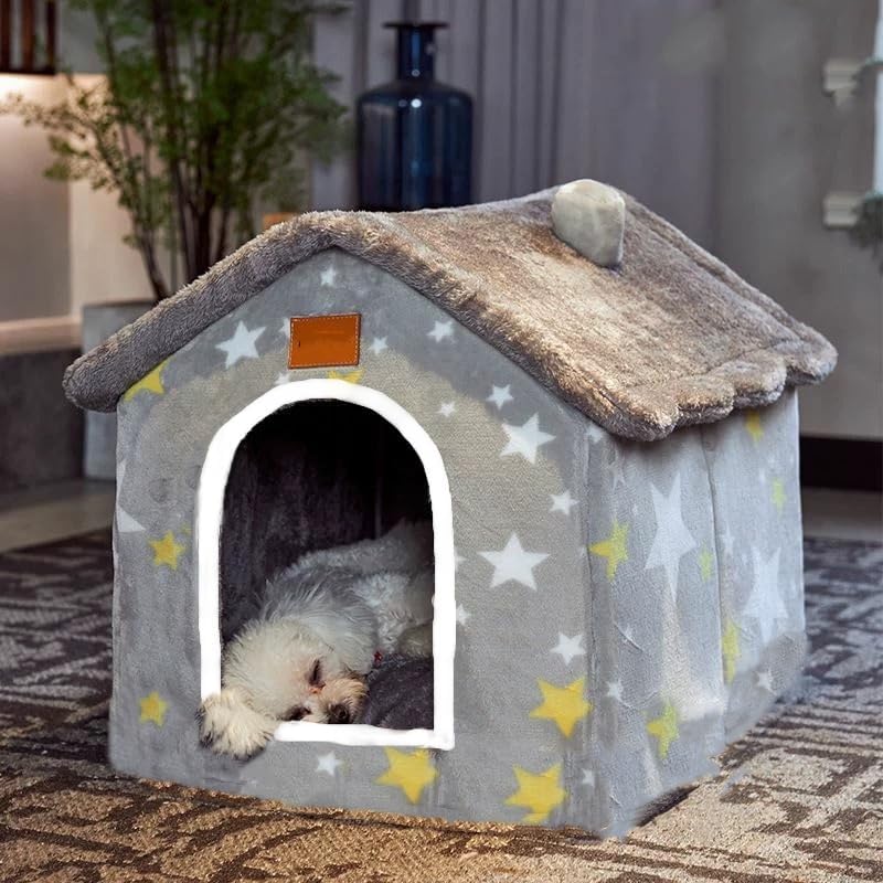 Scnbom Dog House Indoor Puppy Cave Cat Nest Kennel Pet Bed Portabl