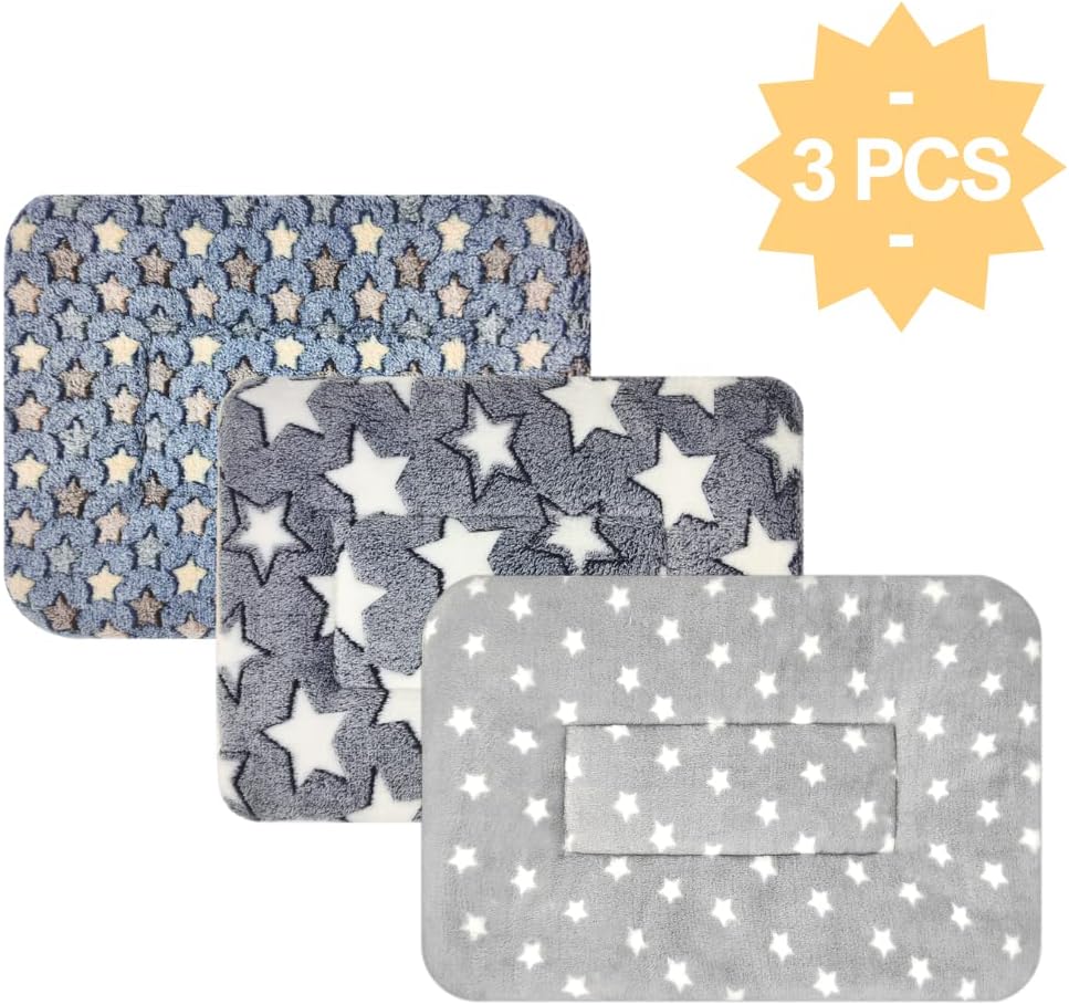 3PCS Rabbit Bed, Soft Bunny Bedding, Fleece Guinea Pig Blanket