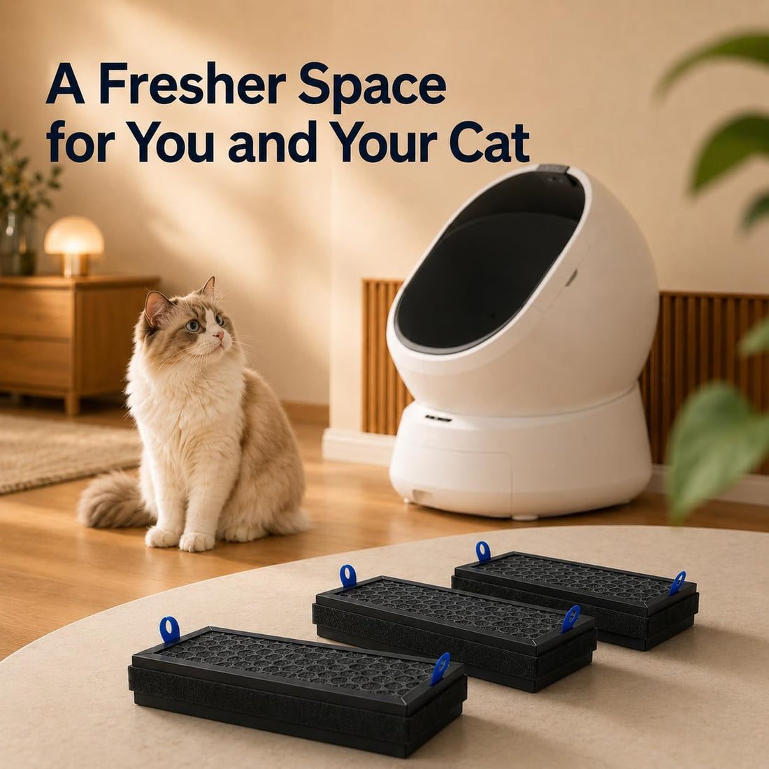 3 Pack Carbon Deodorizer Filters Compatible with PETLIBRO Luma Litter
