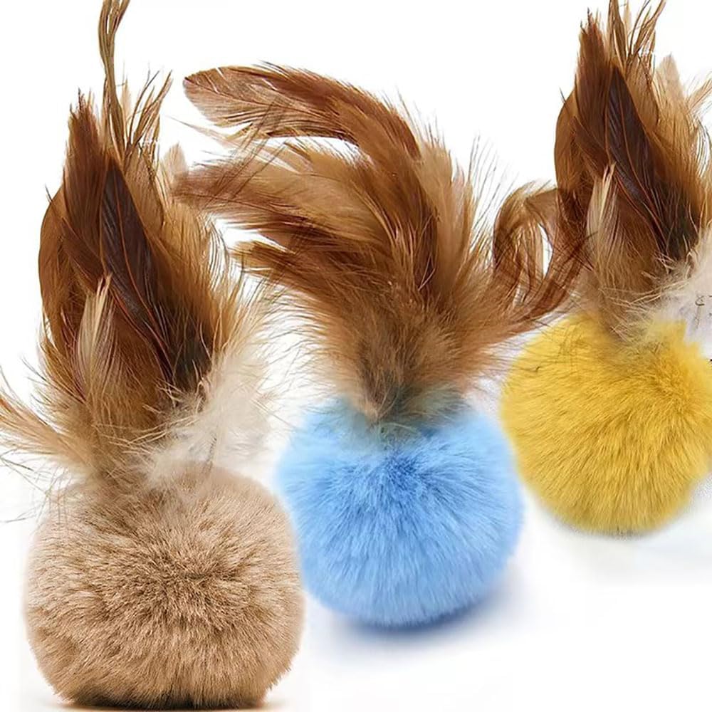 AZOFFYIU Cat Toys for Indoor Toys,Rainbow Cat Wand Toys,Feather Flips