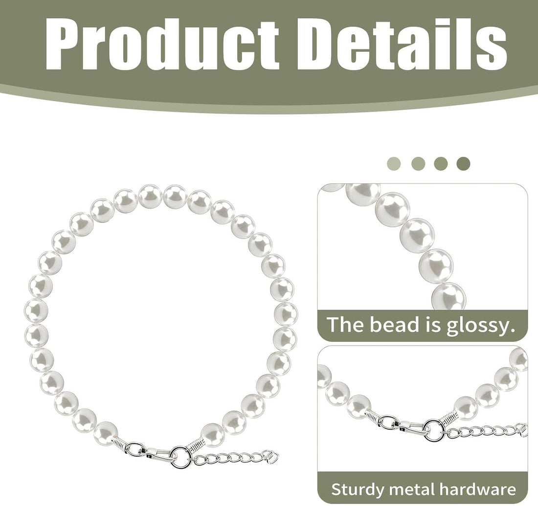 1 White Dog Pearl Necklace, Adjustable Pearl Necklace for Small Dogs
