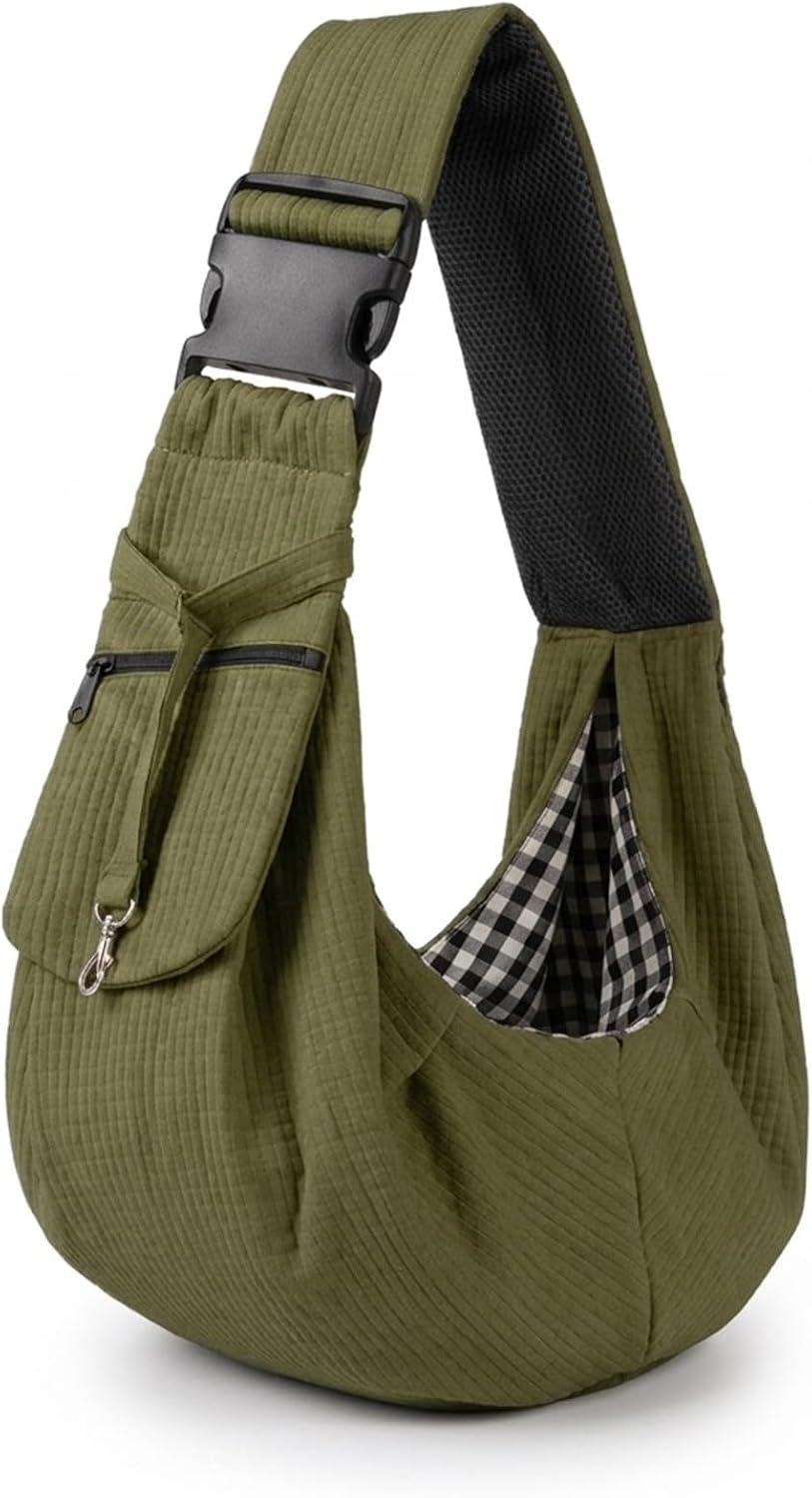 Dog Sling Water-Resistant Fabric for Small Dogs Cats 3-12 lbs