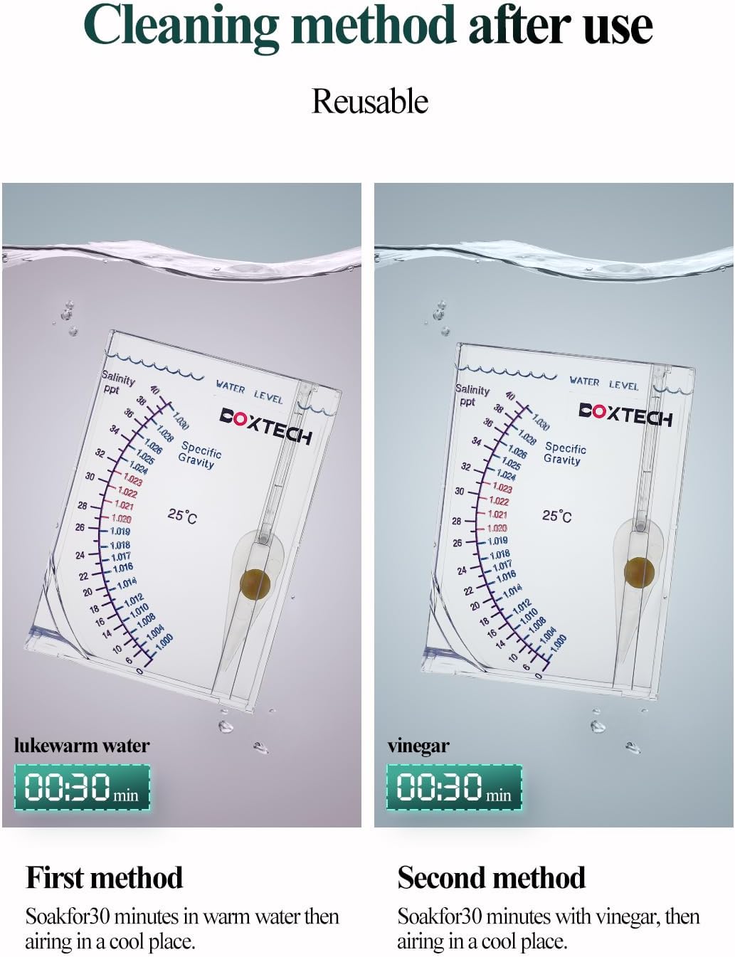 Boxtech Aquarium Hydrometer, Salinity Meter for Reef & Marine Tanks