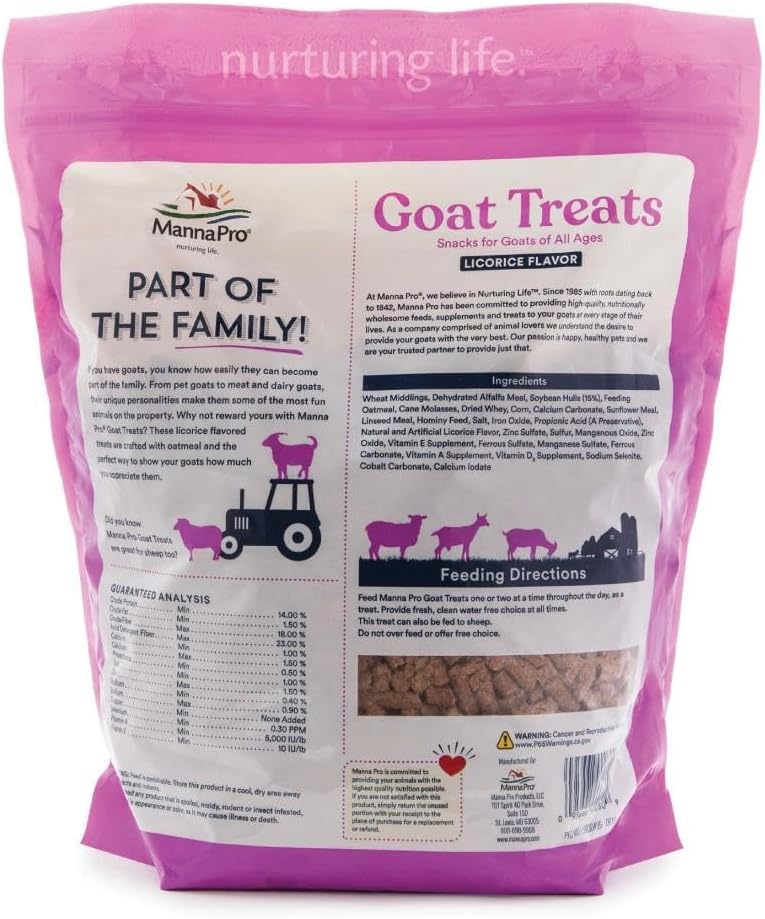 Manna Pro Licorice Goat Treats with Oatmeal, Made in USA, 6 lb Bag