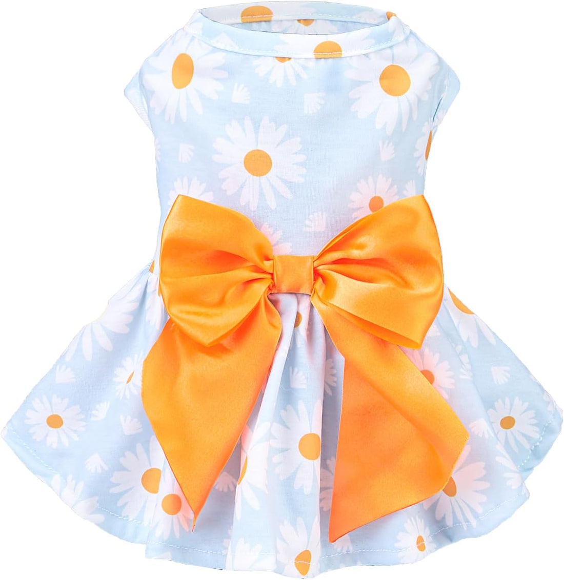 PUPTECK Classic Beige Plaid Dog Dress with Bow Puppy Skirt Clothes M