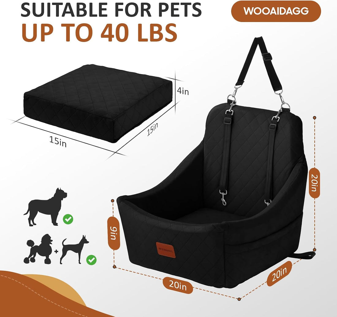 WOOAIDAGG Dog Car Seat for Medium Sized Dog,Pet Travel Car Bed