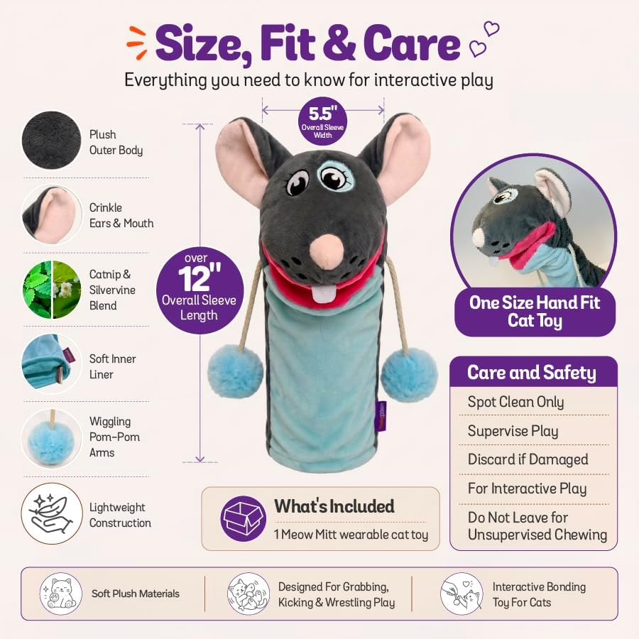 Meow Mitt Wearable Cat Wrestling Glove Puppet