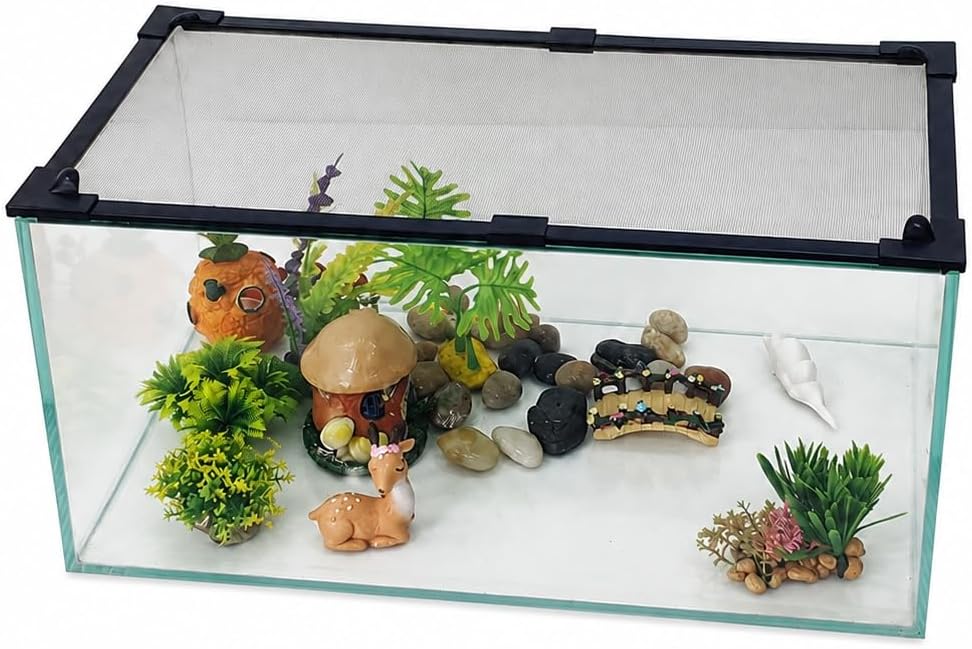 Magnetic Fish Tank Lid Dark Grey Frame Grey Fiberglass Mesh