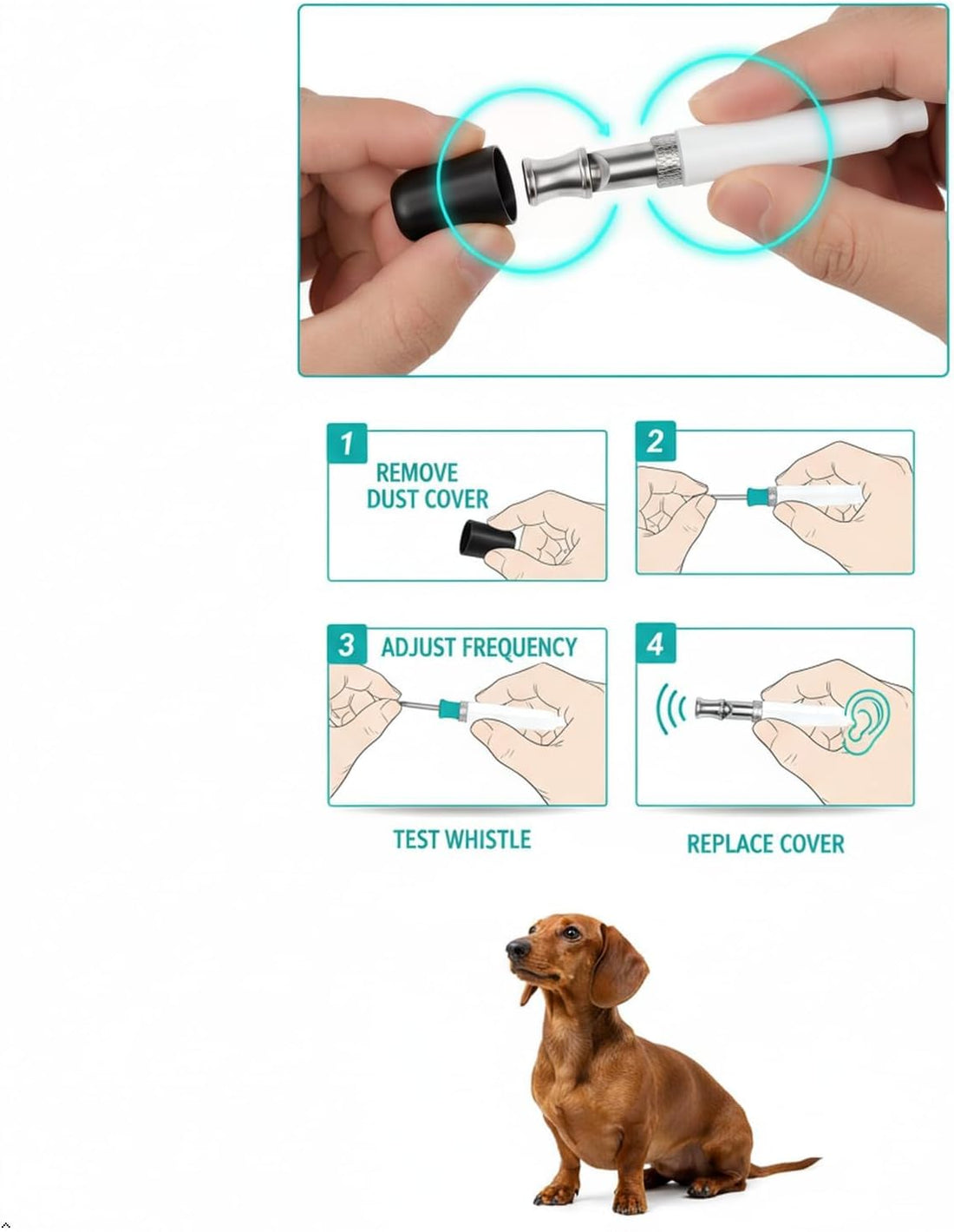 2-Pack Adjustable Ultrasonic Dog Whistles