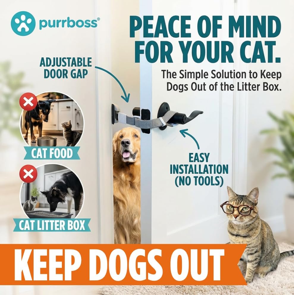 Adjustable Cat Door Latch to Keep Rooms Accessible for Pets
