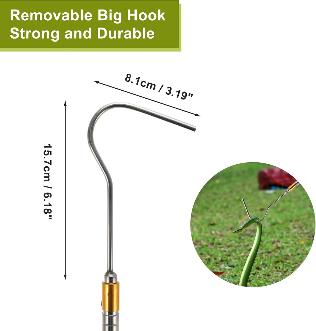 52" Snake Hook, Retractable Snake Catcher, Snake Stick