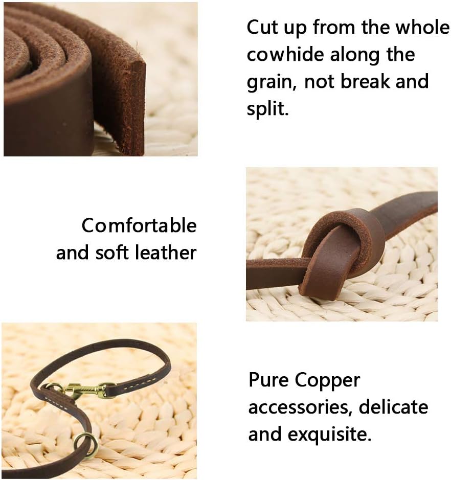 Multi Function 8ft Leather Dog Leash
