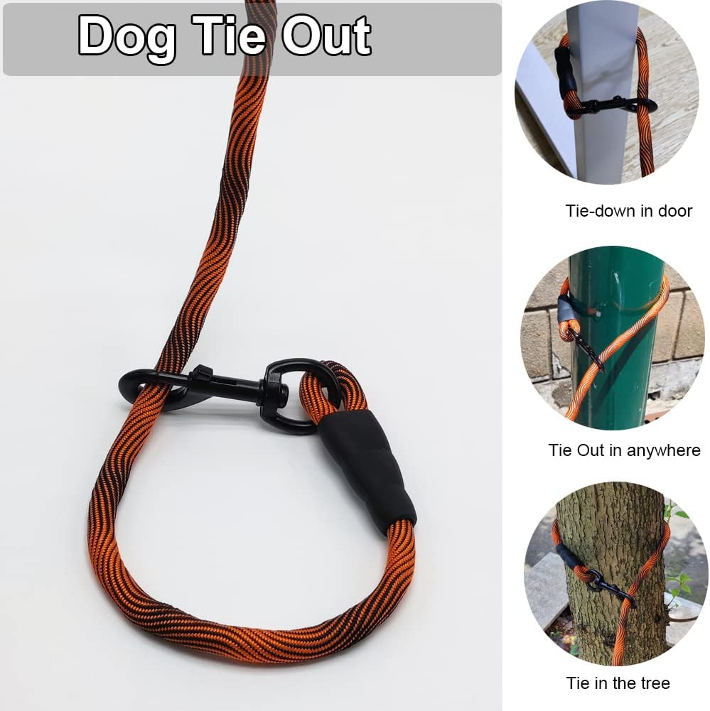 BTINESFUL Dog Tie Out, Check Cord Long Tether Rope Leash