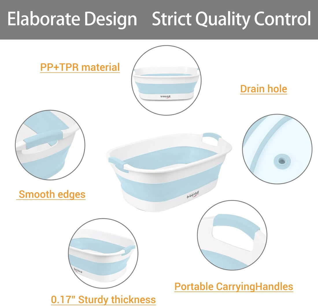 Collapsible Dog Bath Tub, Portable Puppy Bathtub with Drain Plug