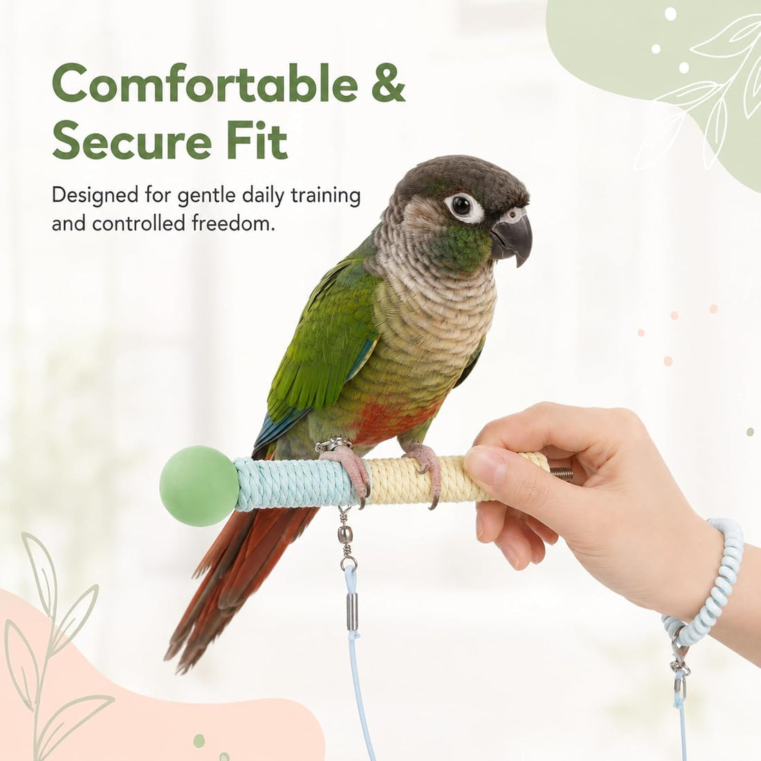 Bird Leash, 79 Inch Blue Parrot Leash