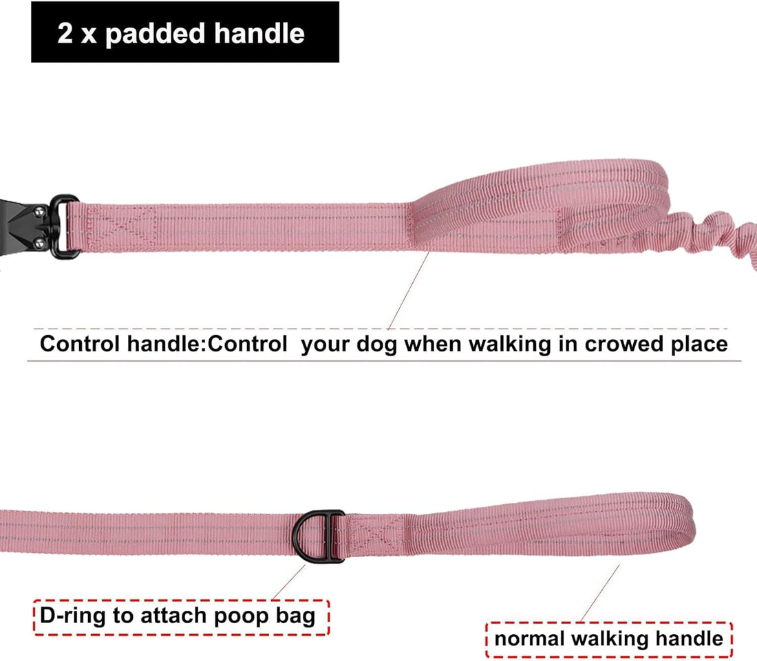 ICEFANG Tactical Dog Leash with Quick-Release Metal Clasp,Bungee-Dog