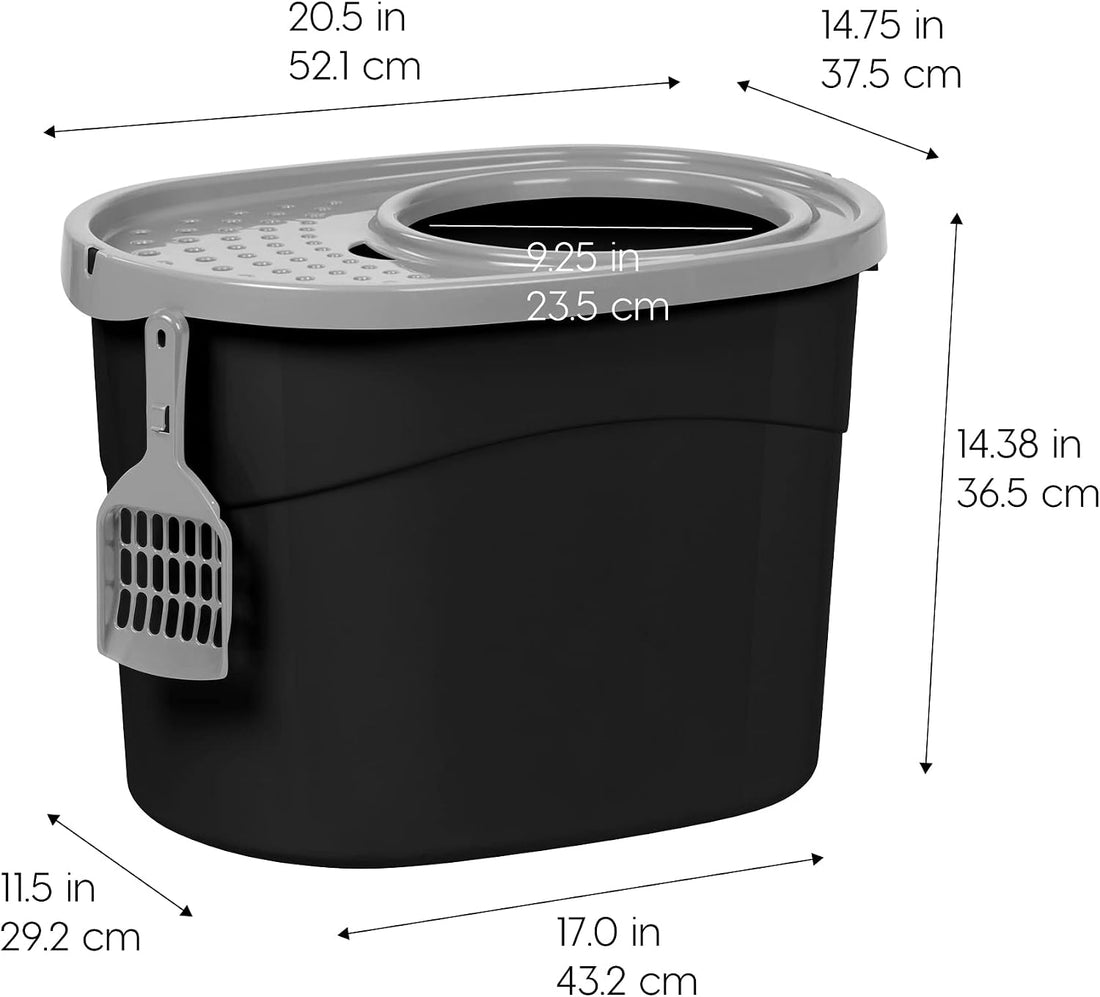 IRIS USA Cat Litter Box Large Top Entry with Lid Enclosed Covered