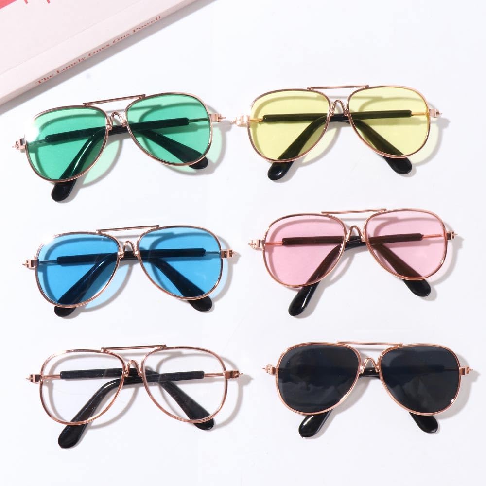 Vctitil 11 Pcs Dog Cat Sunglasses Reflection Pet Glasses Photo Props