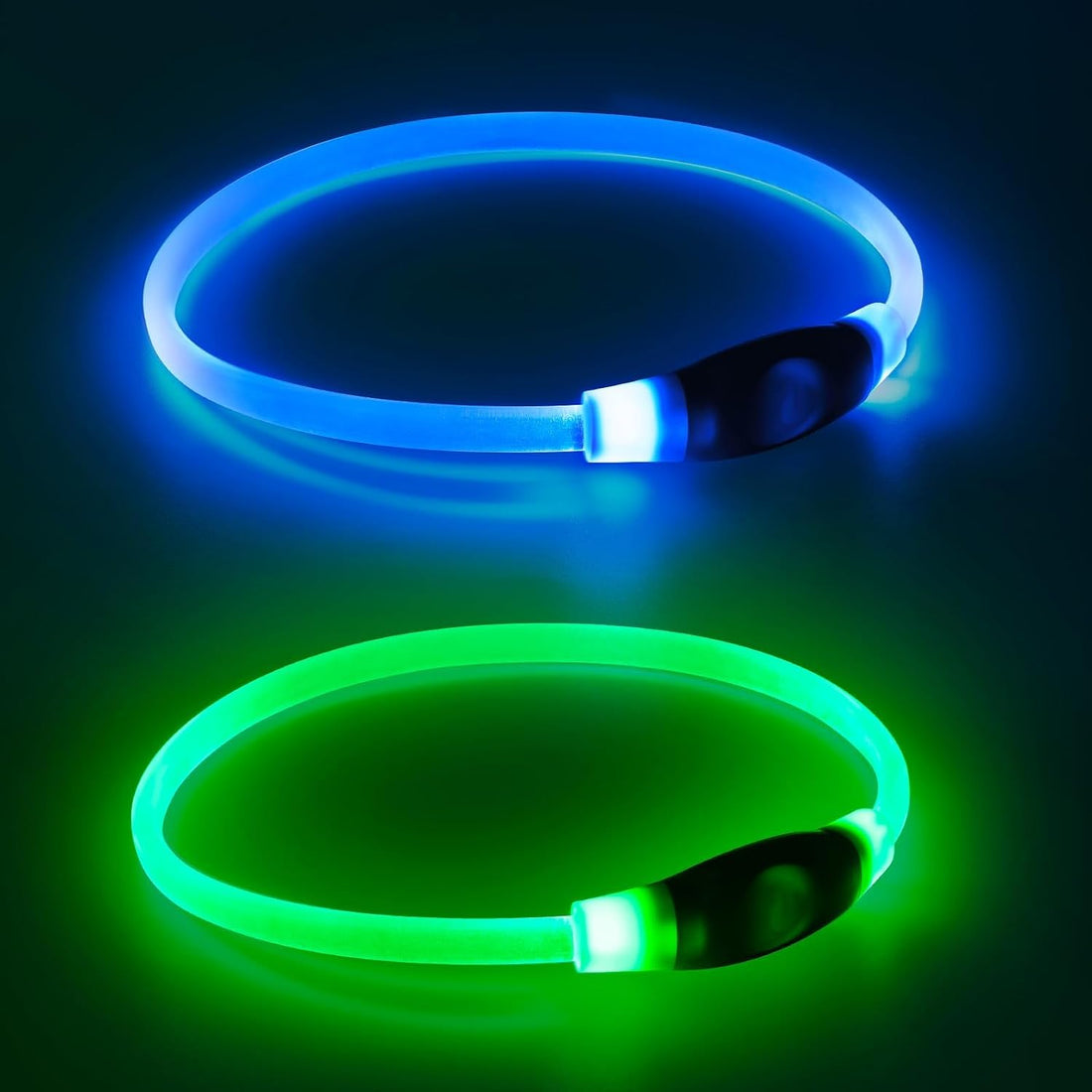 2 Packs Light Up Dog Collar, Kpuplol USB Rechargeable Dog Lights