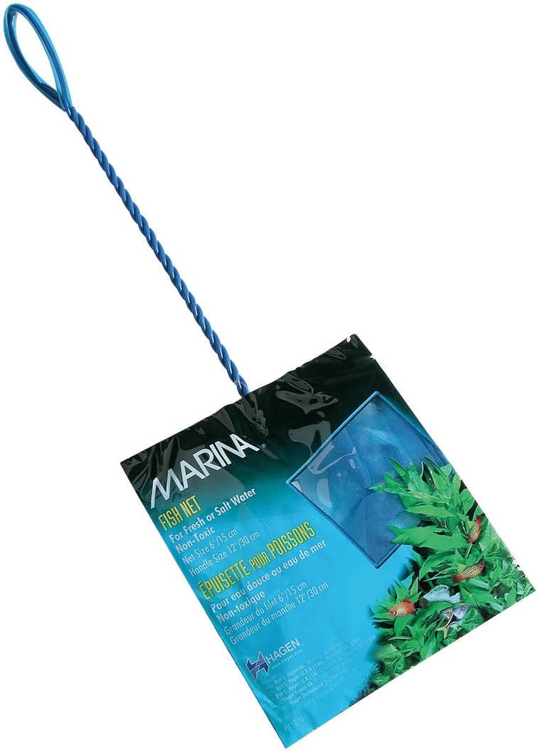 Marina Blue Fine Nylon Net with Handle, Aquarium Maintenance Tool