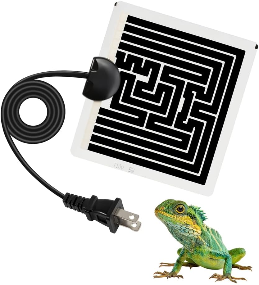 Reptile Heating Pad 6 x 5.5 Inch Reptile Heat Mat with Rapid and Even