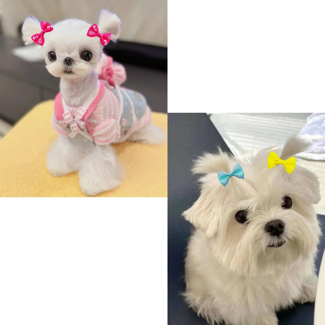 JUCCPUL Dog Hair Bows Cute Puppy Dog Bowknot Hair Ties Bulk
