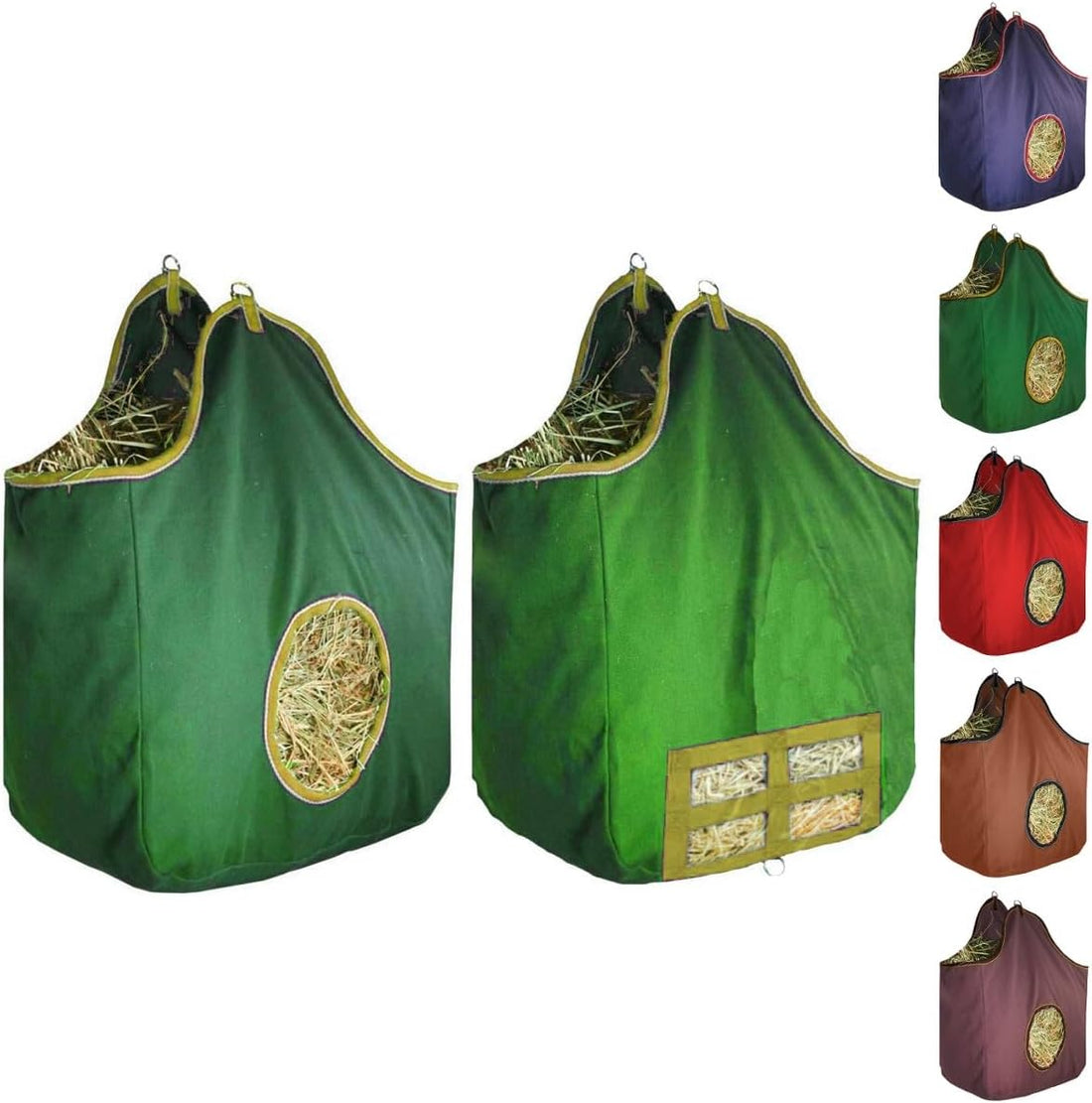 Derby Originals Large 24 OZ Canvas Horse Hay Bag 2 Sided Combo Design