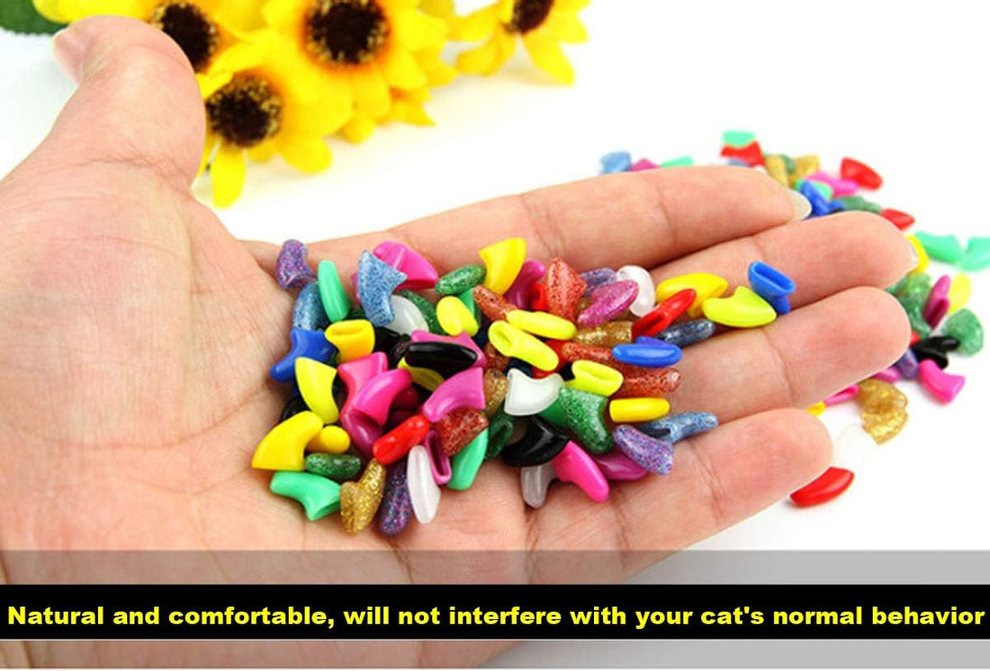 VICTHY 140pcs Cat Nail Caps, Cat Claw Covers Cat Nail Covers