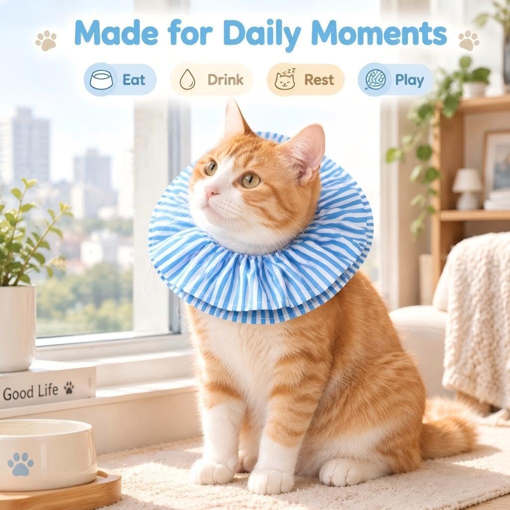 Cat Cone Collar, Soft Recovery Collar Adjustable Surgery Cone