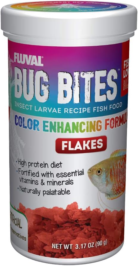 Fluval Bug Bites Color Enhancing Fish Food for Tropical Fish, 3.17oz