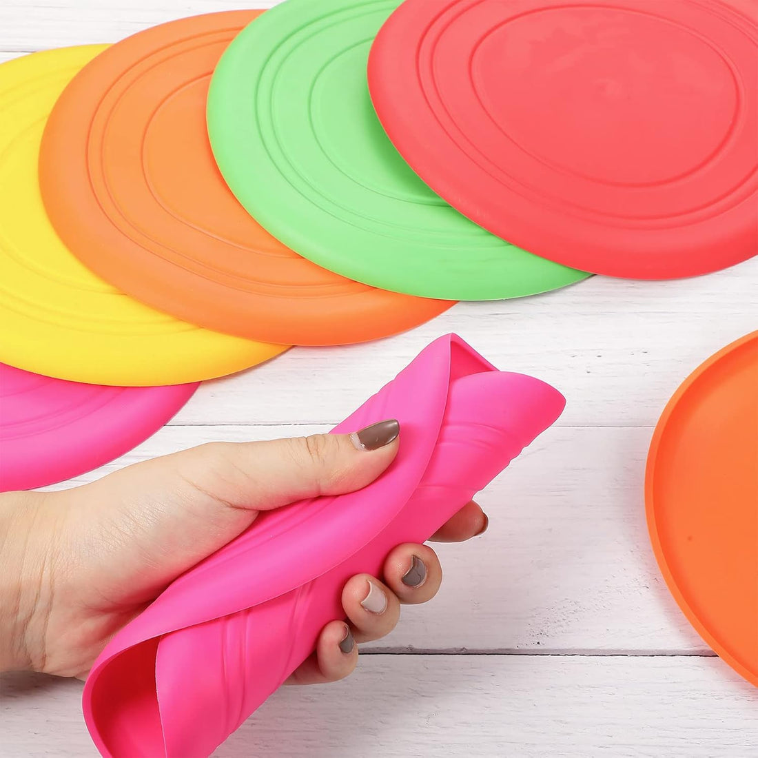 Chivao 15 Pack Dog Flying Disc, Soft Silicone Puppy Flyer Toy