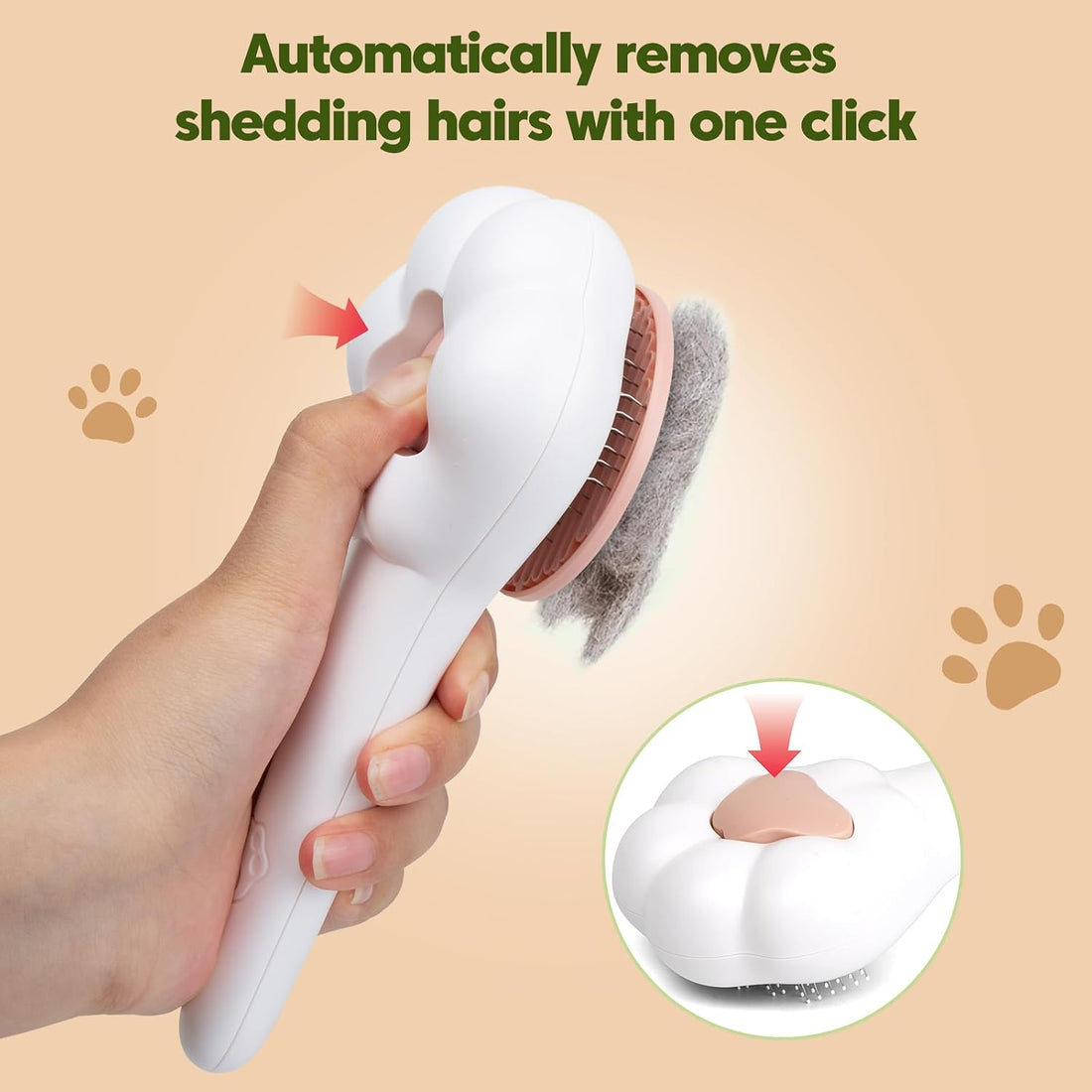 Self-Cleaning Cat Brush for Shedding with Cat Nail Clipper 2-Piece