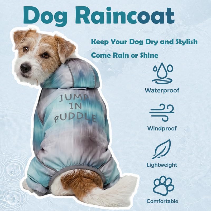 Dog Raincoat, Waterproof Full Coverage Softshell Jacket