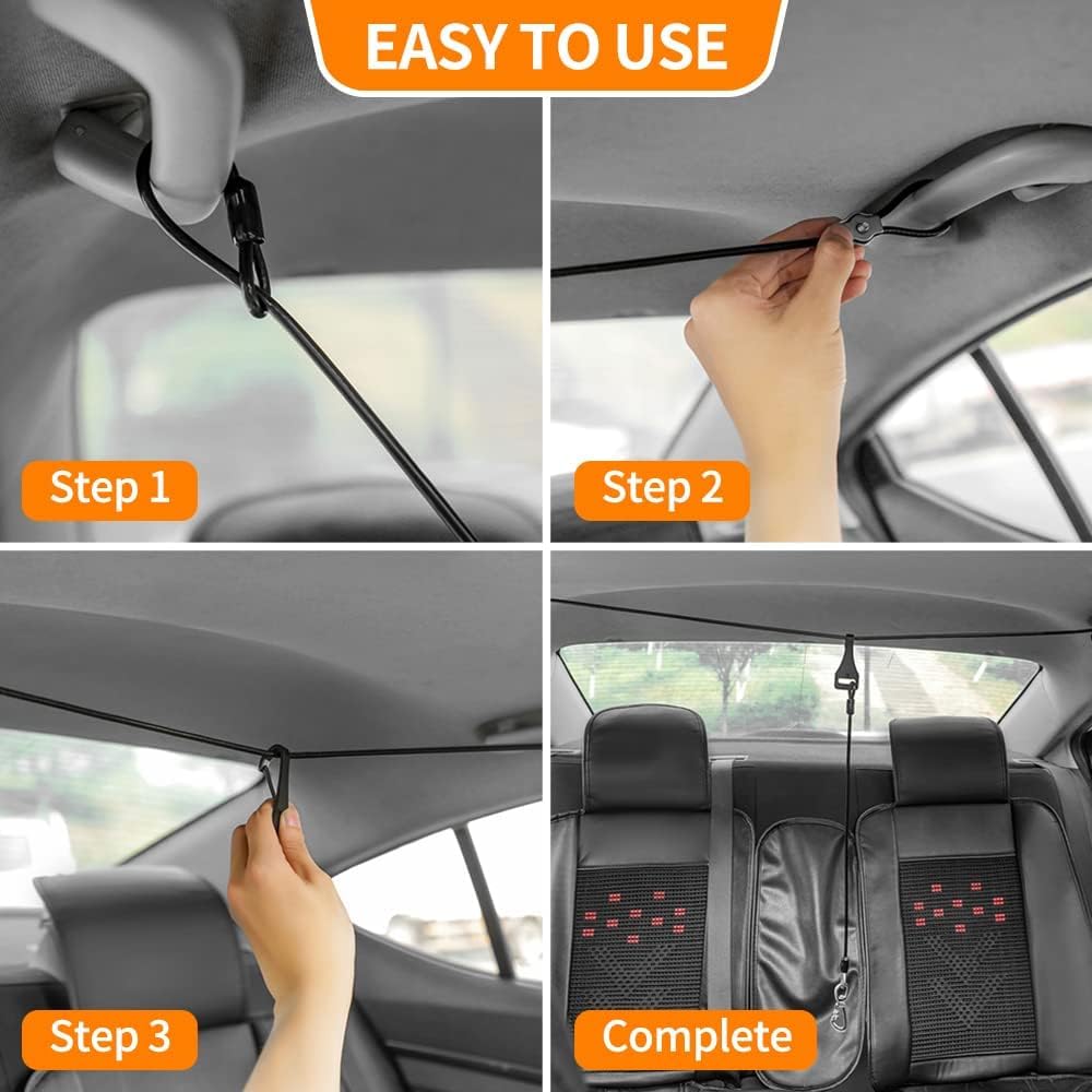 Dog Seat Belt,5FT Chew-Proof Stainless Steel Wire Tether for Car