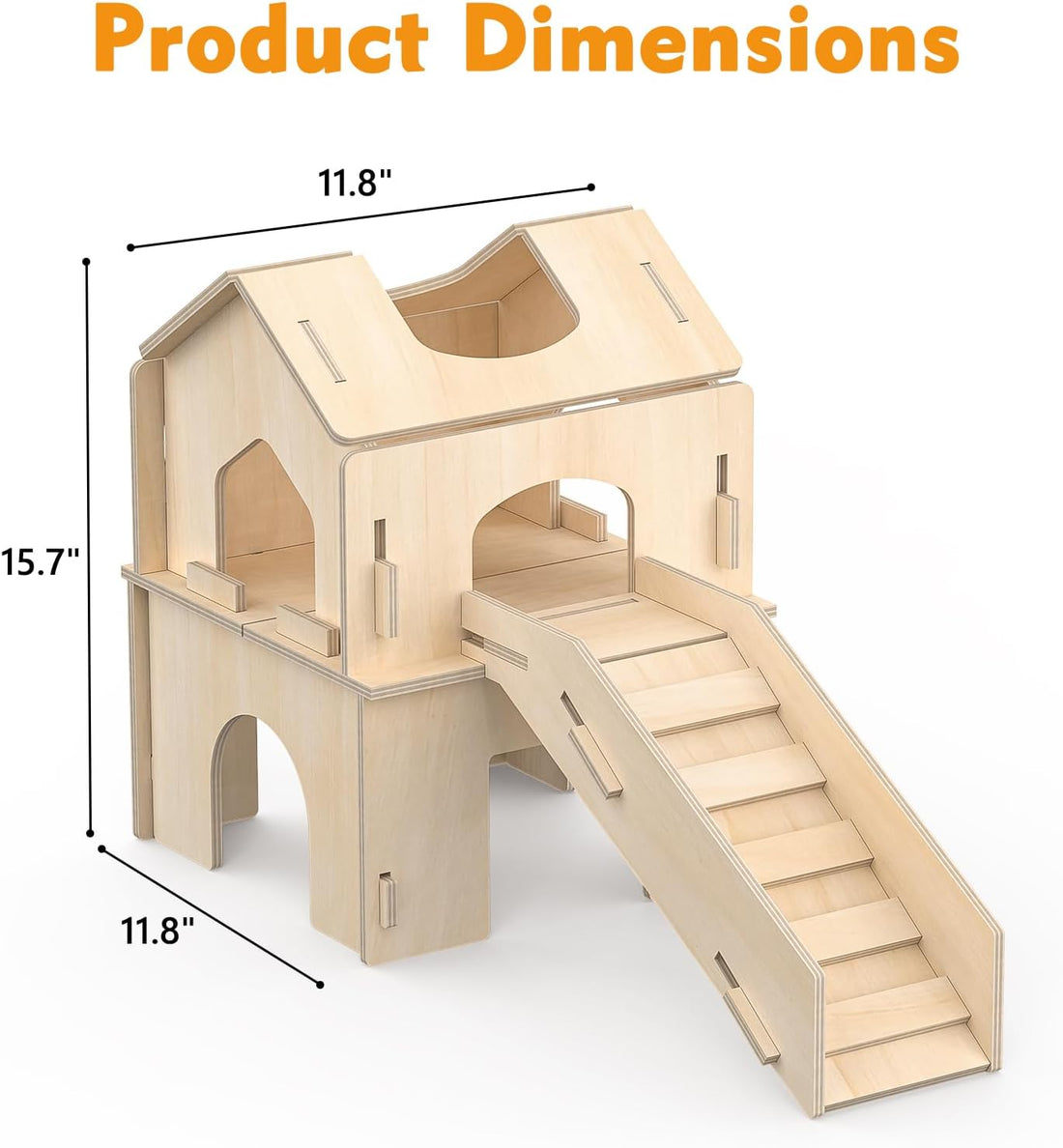 XiaZ Guinea Pig Hideout, Large Wooden Guinea Pig Castle with Stair