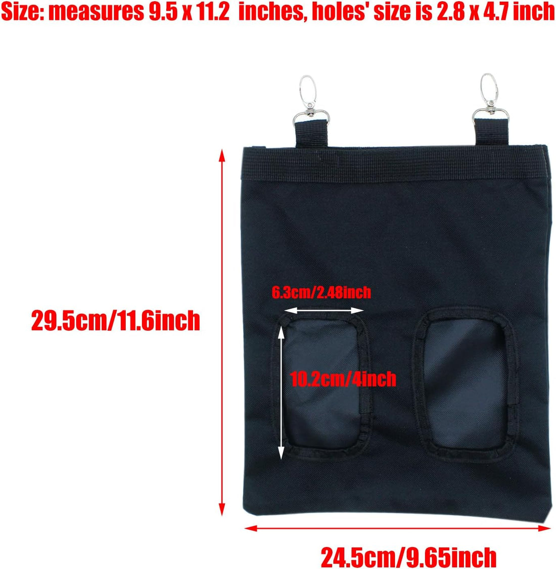Rabbit Hay Feeder Bag Hanging Guinea Pig Hay Feeder with 2 Holes