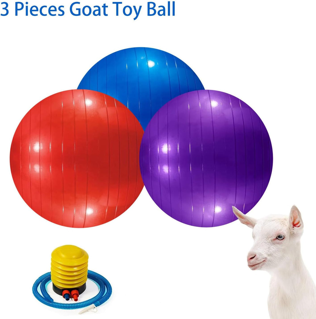 3 Pieces Pet Goat Ball Lamb Toy Horse Ball Dog Training Exercise Ball
