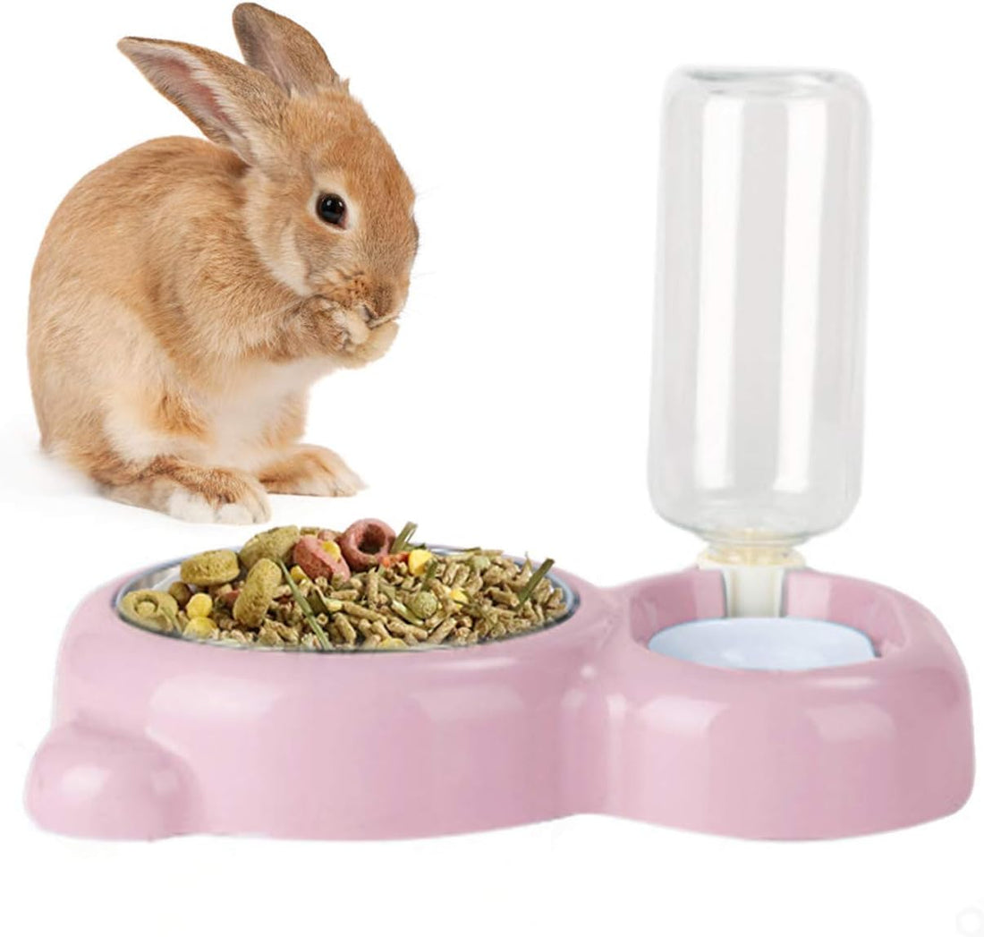 Rabbit Double Bowls Bunny Automatic Water Dispenser Detachable