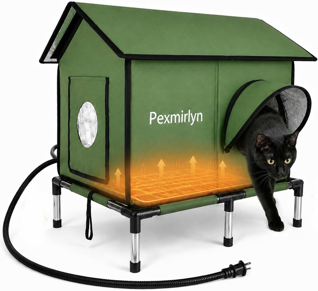Large Heated Outdoor Cat House for Outside Winter