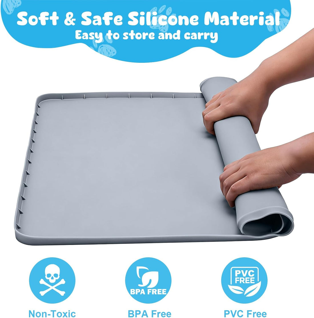 Pee Pad Holder, 24×24 Inch Thickened Silicone Dog Pee Pad Holder Tray