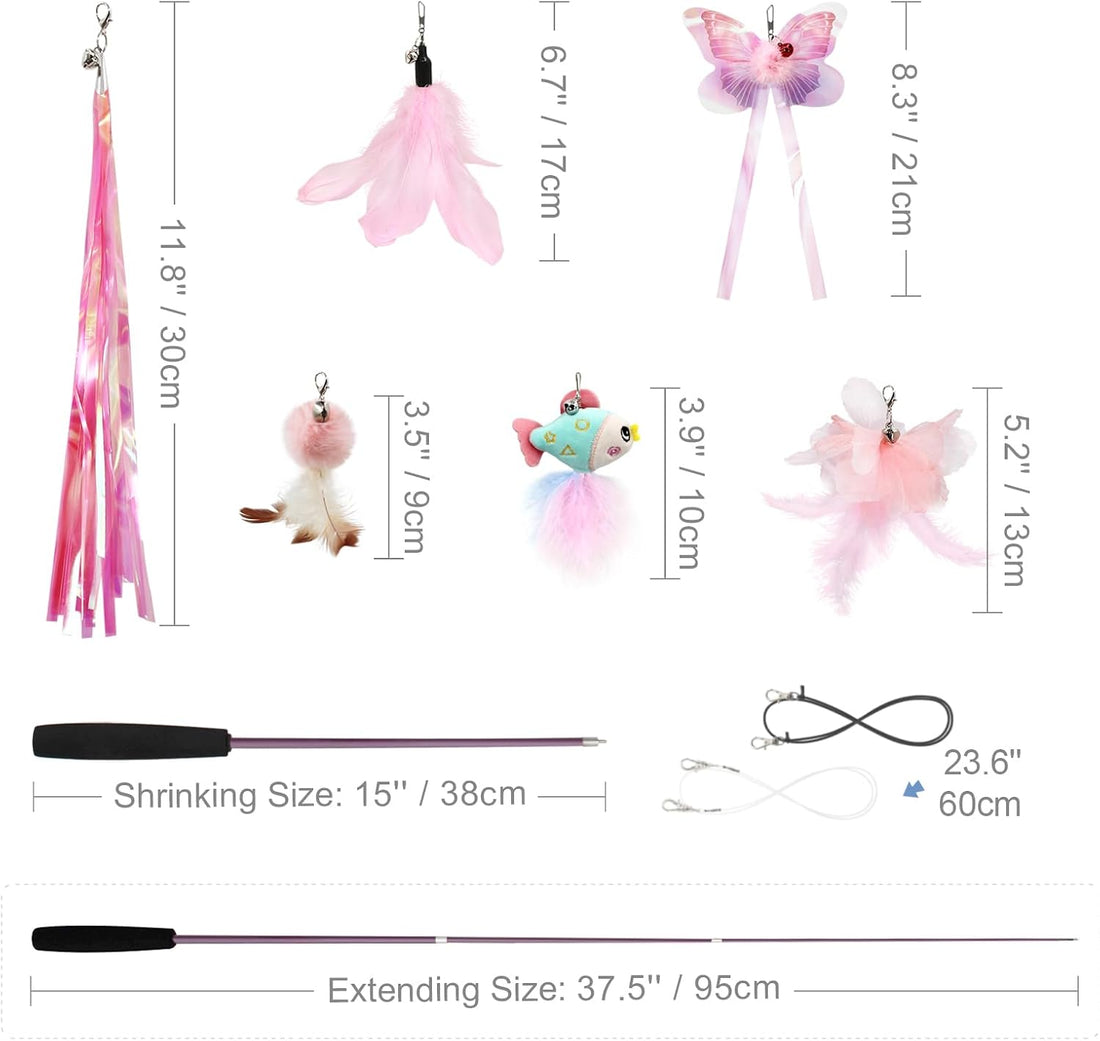SONGWAY Cat Wand Toys for Indoor Cats